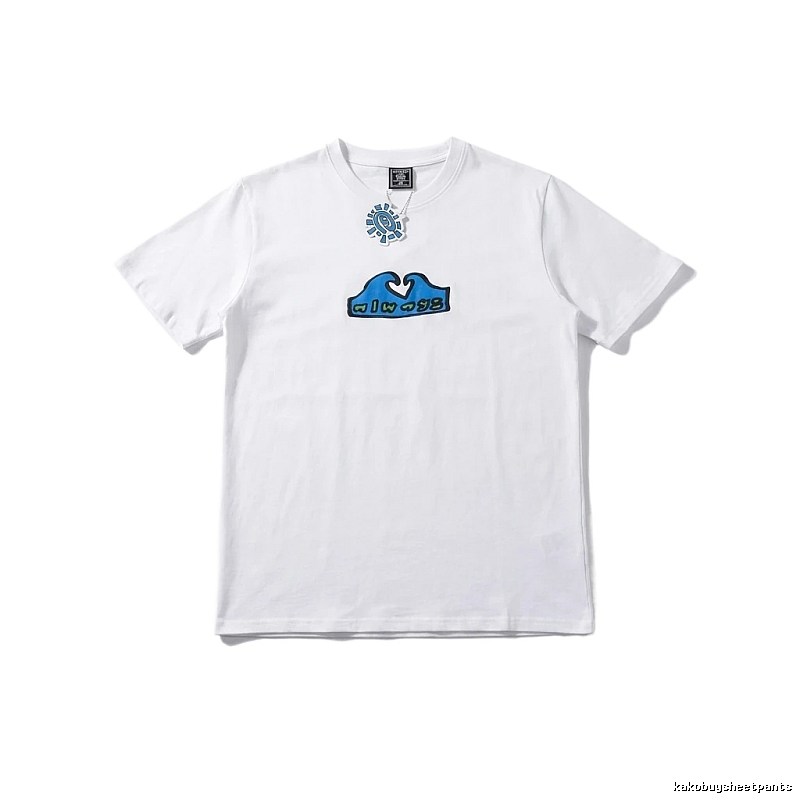 ADWYSD Wave Print Short-Sleeve White T-shirt
