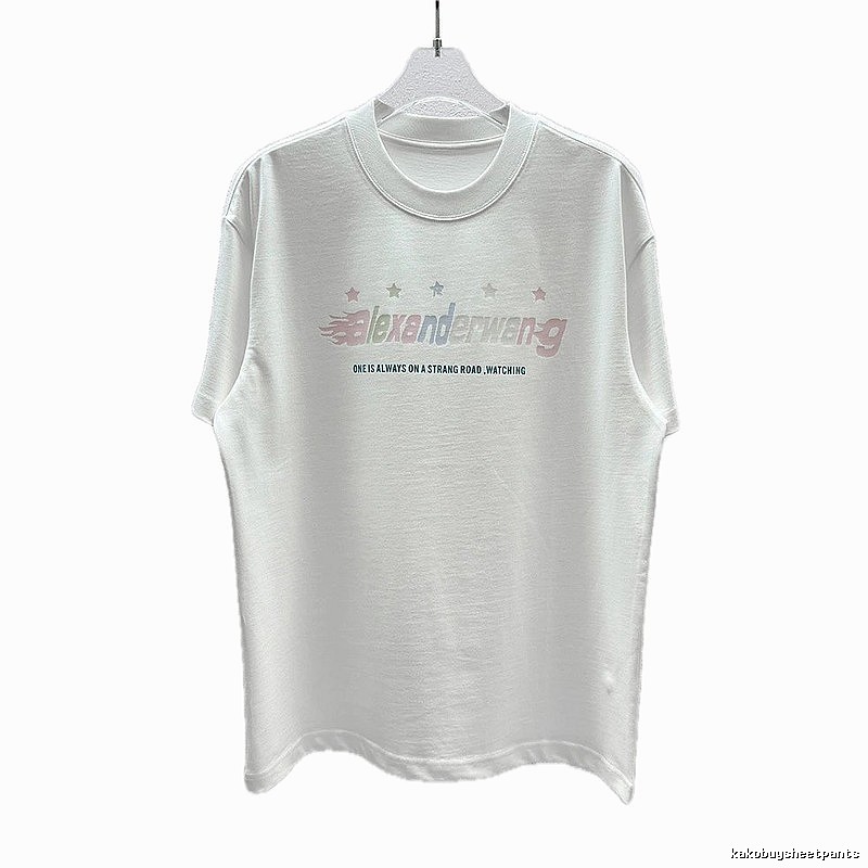 Alexander Wang Letter Print Street Style White T-Shirt