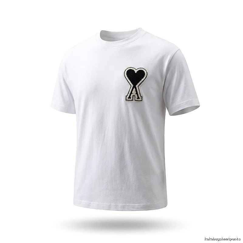 AMI Love Embroidery Simple White T-shirt