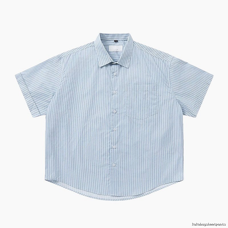 AMI striped minimalist style blue shirt