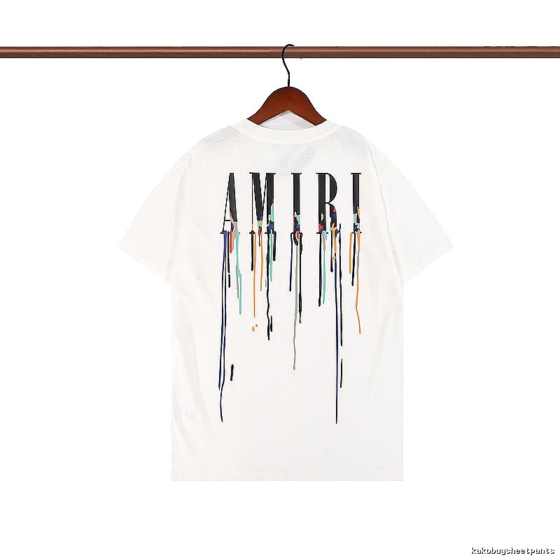 Amiri Patterned Graphic T-shirt White Blue Amiri with Polished Detail