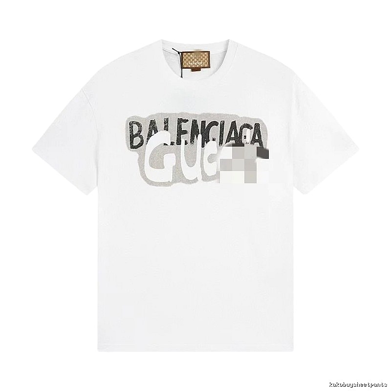 Balenciaga Co-branded Graffiti-style White T-Shirt