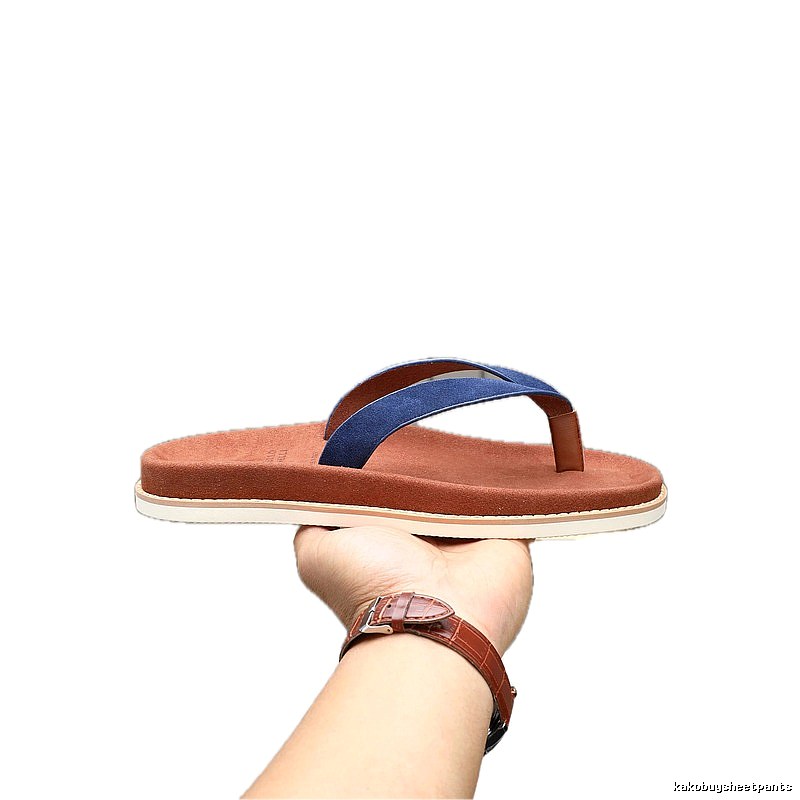 Brunello Cucinelli Casual Brown and Blue Thong Sandals