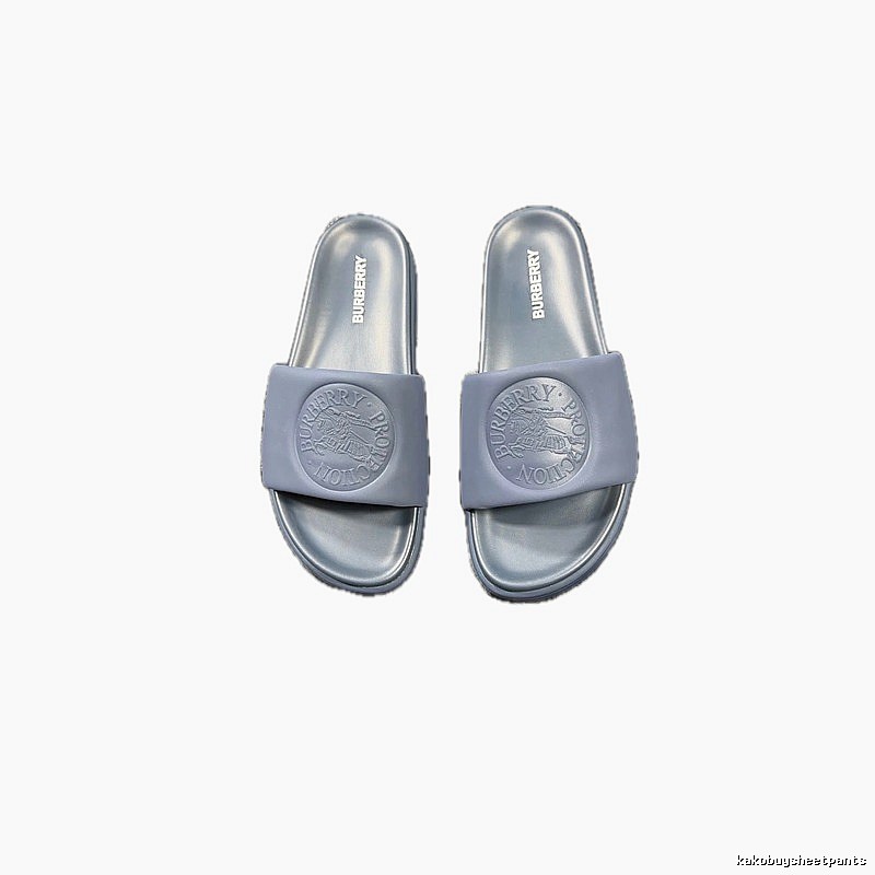 Burberry Embossed Knight Pattern Minimalist Dusty Blue Slides