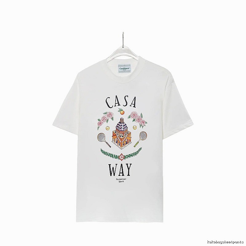 Casablanca printed casual white T-shirt