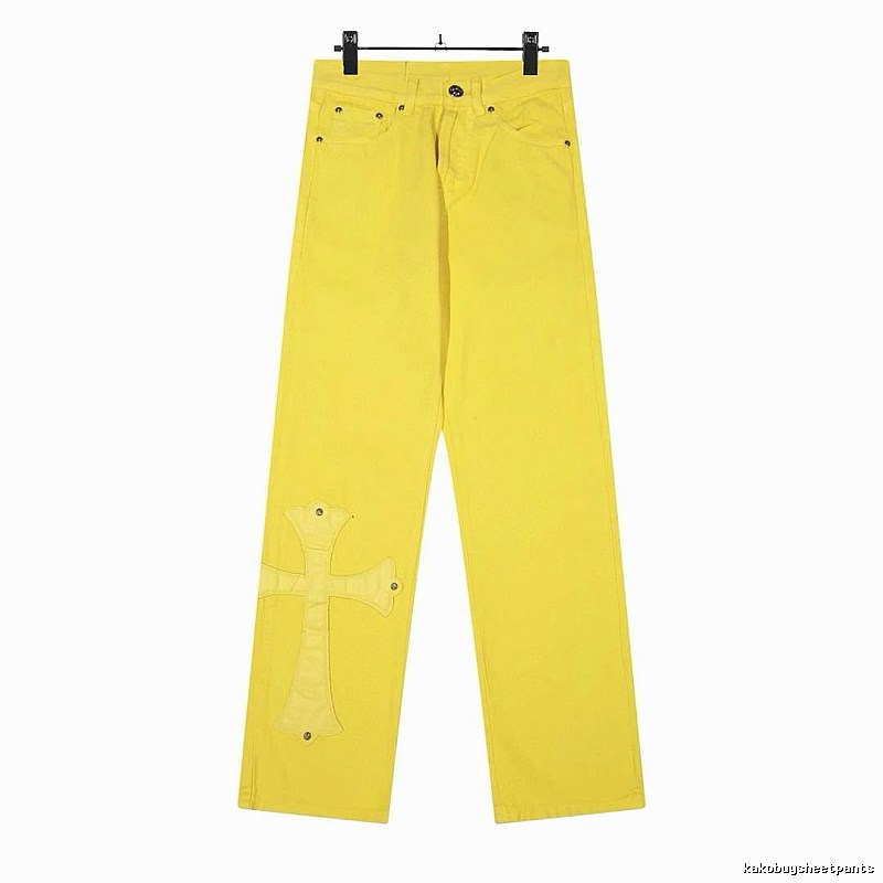 Chrome Hearts Streetwear Graphic jeans Light Denim Jeans with Logo Accent