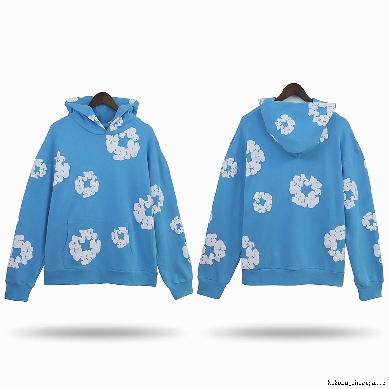 DENIM TEARS Printed Casual Style Blue Sweatshirt