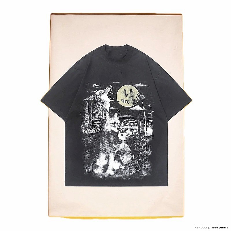 DREW Animal Print Street Style Black T-Shirt