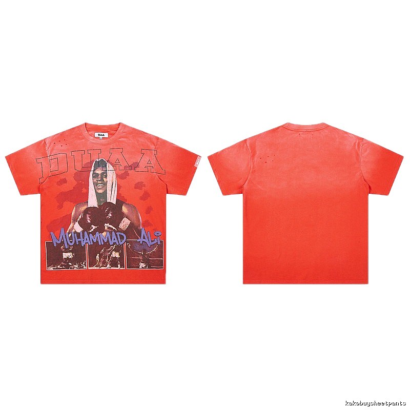 DUAA Ali Print Vintage Style Orange-red T-shirt