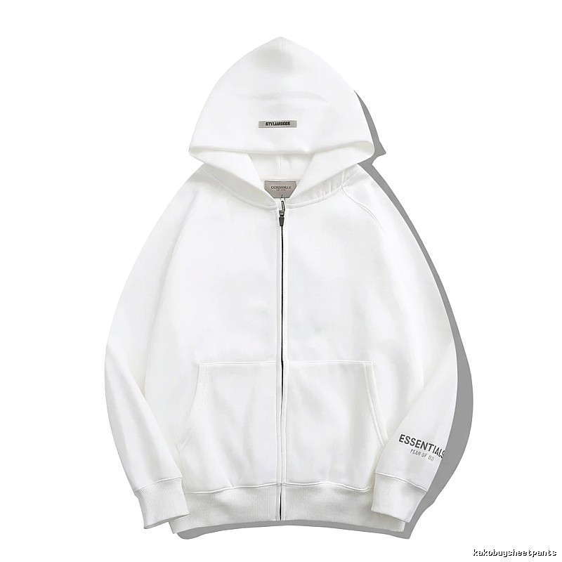 ESSENTIALS minimalist style white hoodie