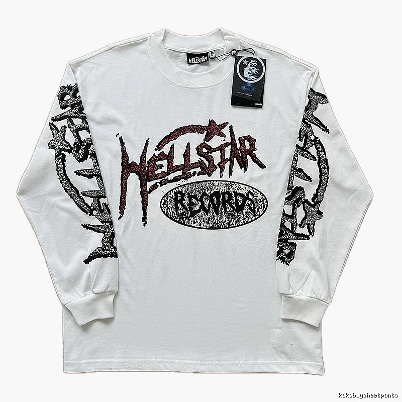 Hellstar dark style white long-sleeved shirt