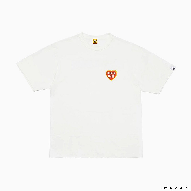HUMAN MADE Heart Print Japanese Streetwear White T-Shirt