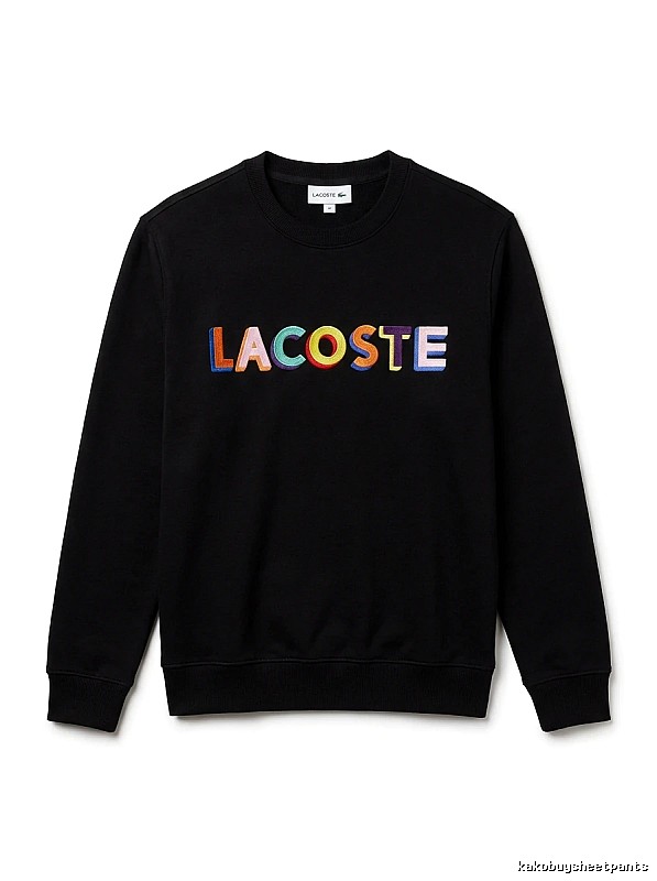 Lacoste Colorful Letter Style Black Sweatshirt