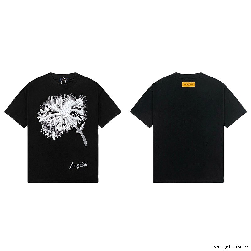 Louis Vuitton Dandelion Print Trendy Black T-Shirt
