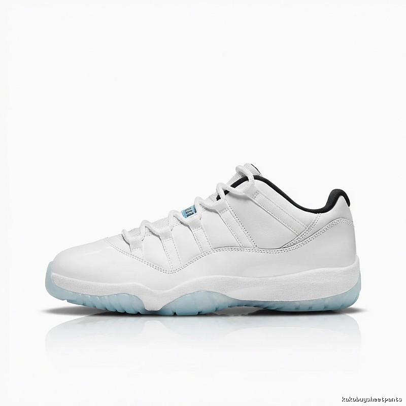 Simple white trendy shoes of Jordan 11 generation.