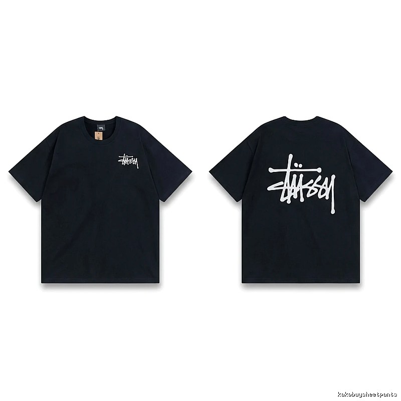 Stussy basic style simple black T-shirt