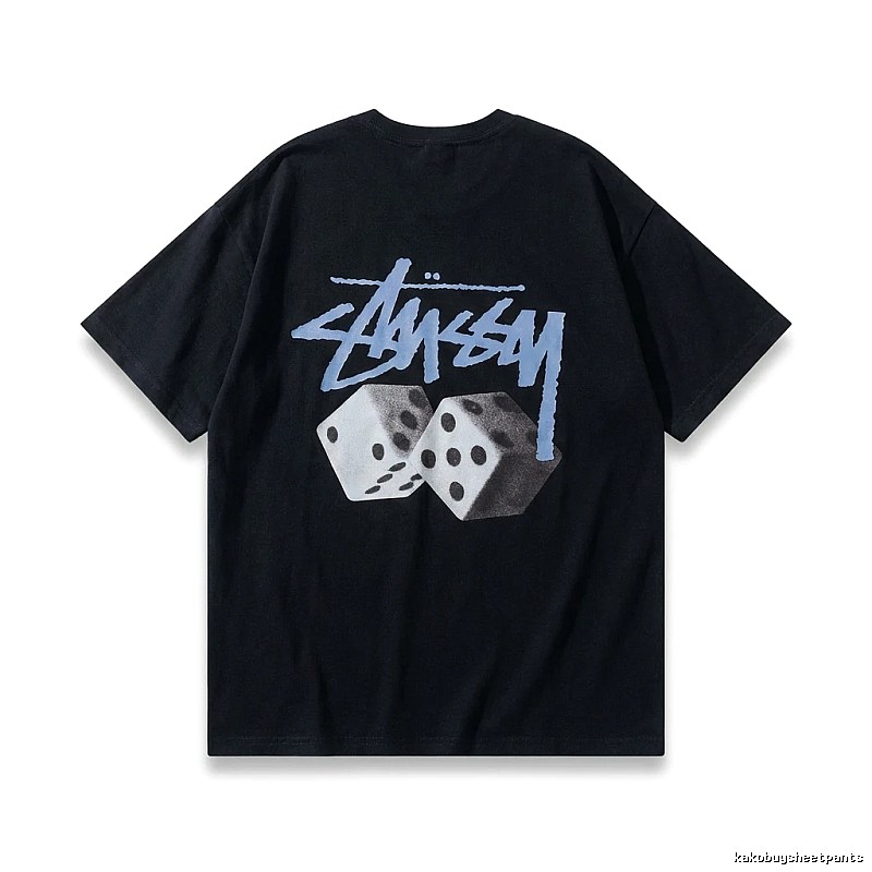 Stussy Dice Trendy Brand Black T-shirt