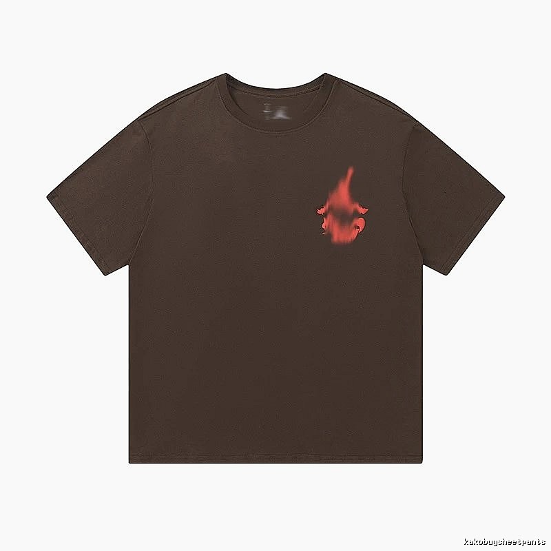 Travis Scott Easy Match Graphic T-shirt Brown Travis Scott for Leisure Wear