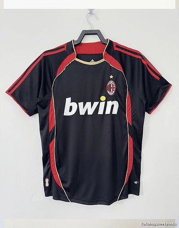 AC Milan Relaxed Retro soccer jersey Red Black Striped with Designer-Inspired Detail