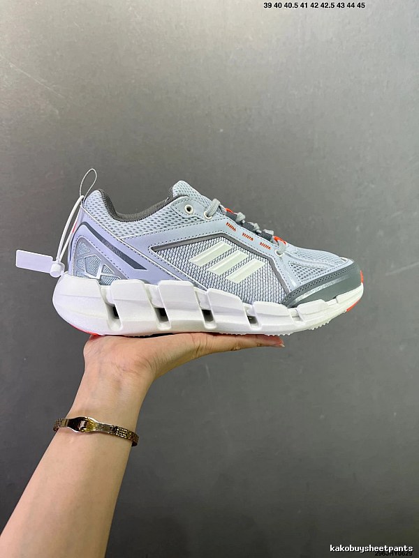 Adidas Cage Runners, Layered Heel Detail in Silver and White