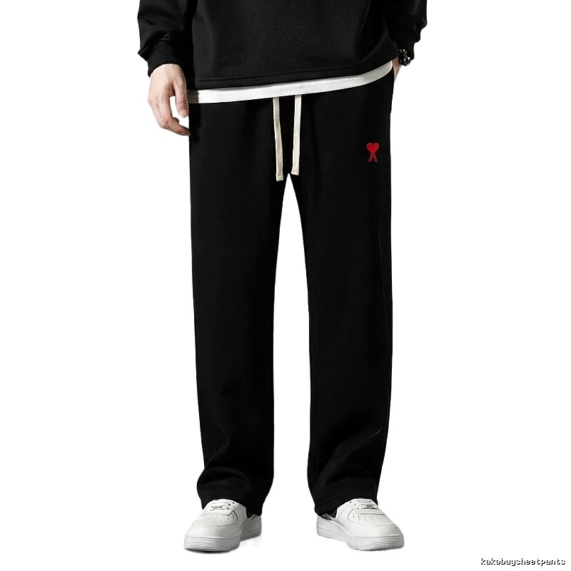 AMI & Easy Winter Fleece-lined Black Sweatpants