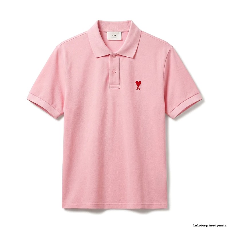 AMI Love Pink Polo Shirt
