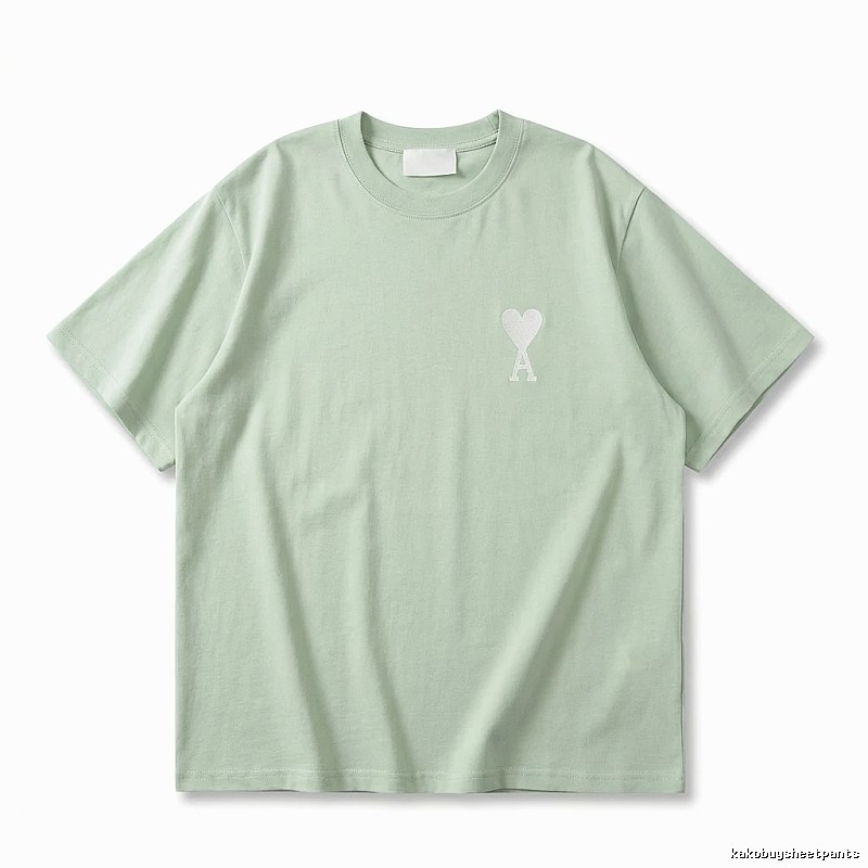 AMI Love Series Simple Style Light Green T-shirt