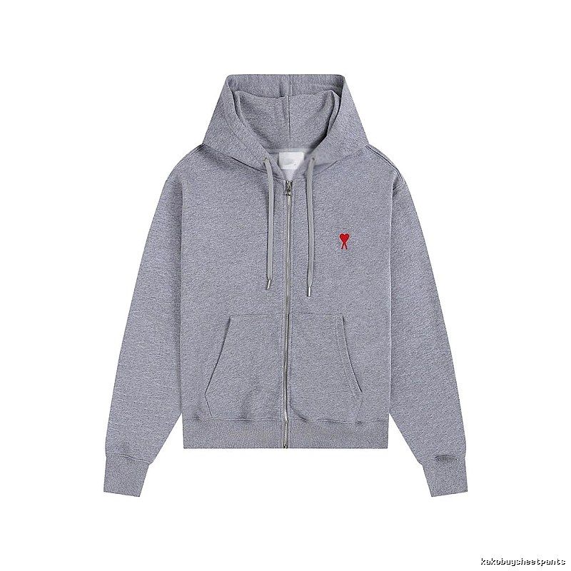 Ami Love Series Trendy Brand Grey Hoodie