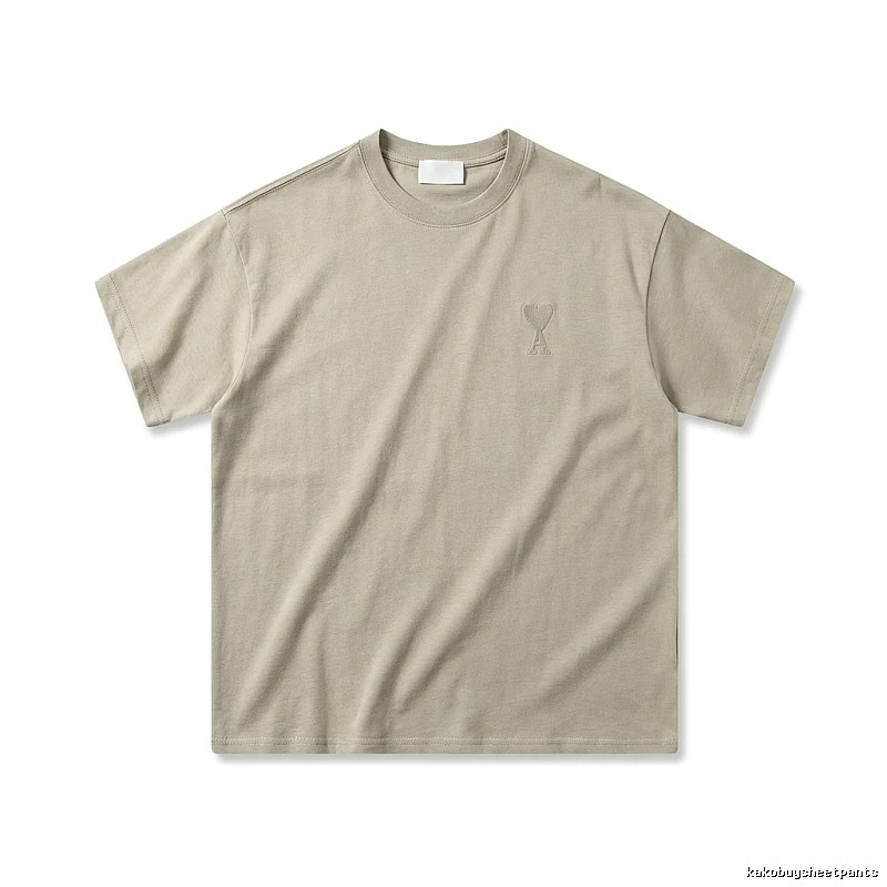 AMI minimalist style khaki T-shirt