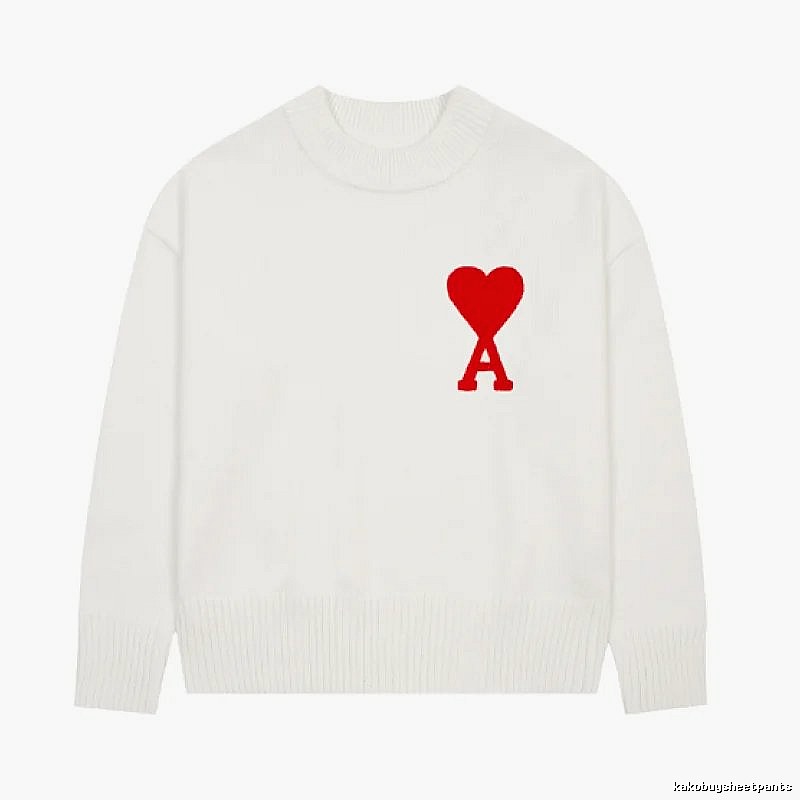 Ami Paris Daily Heart logo sweater Green Knit Top for City Outfits