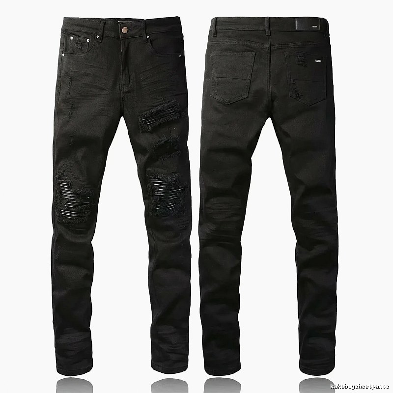 AMI Trendy Black Pants with Holes