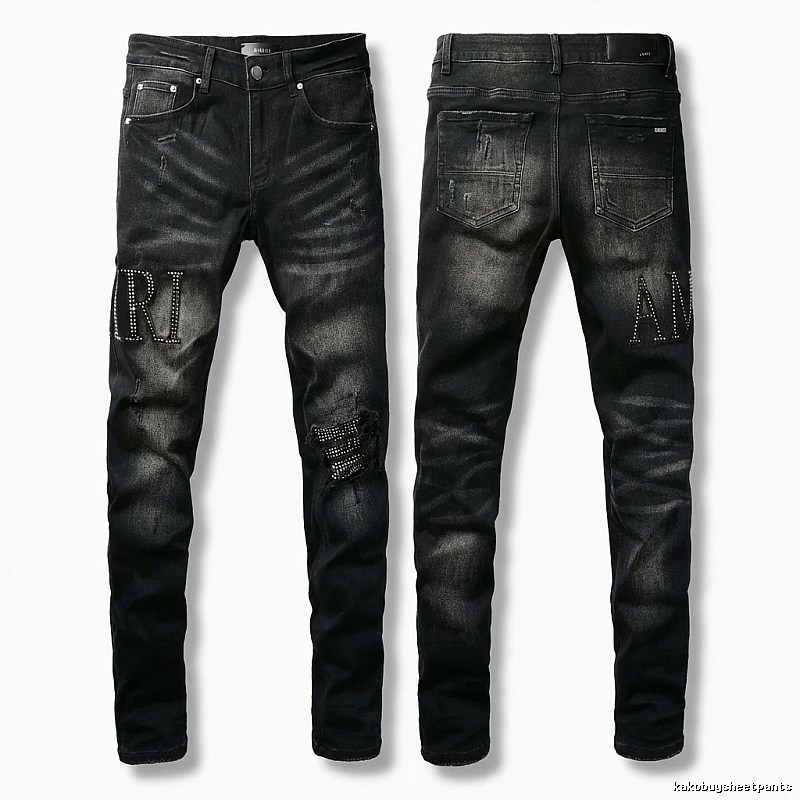 AMI trendy rivet style jeans