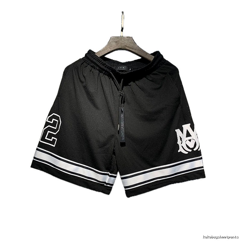 AMIRI American street style black printed sports shorts