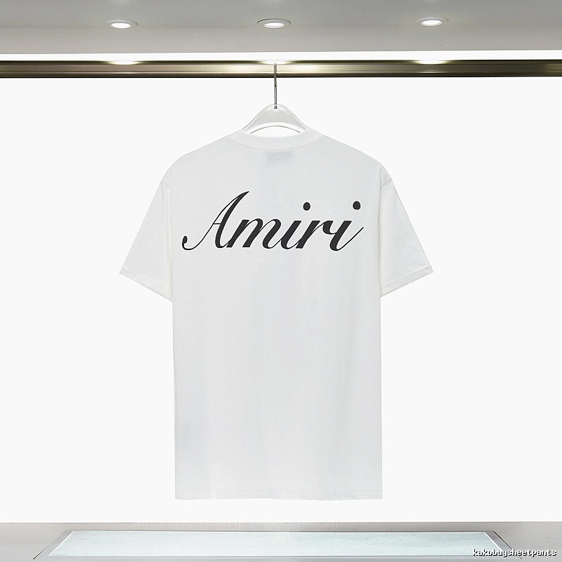 Amiri Easy Match Graphic T-shirt White Blue Amiri for Leisure Wear