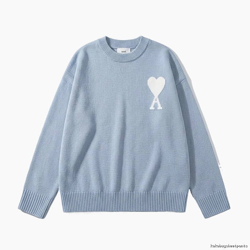 AMIRI Love Simple Style Blue Sweater
