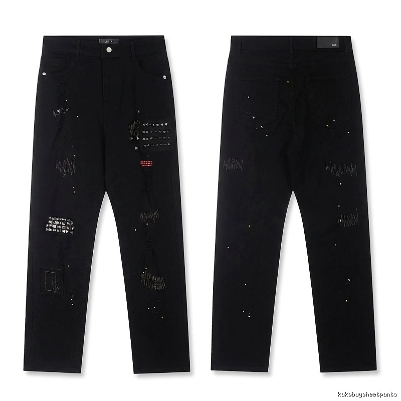 AMIRI Rivet Punk Style Black Pants