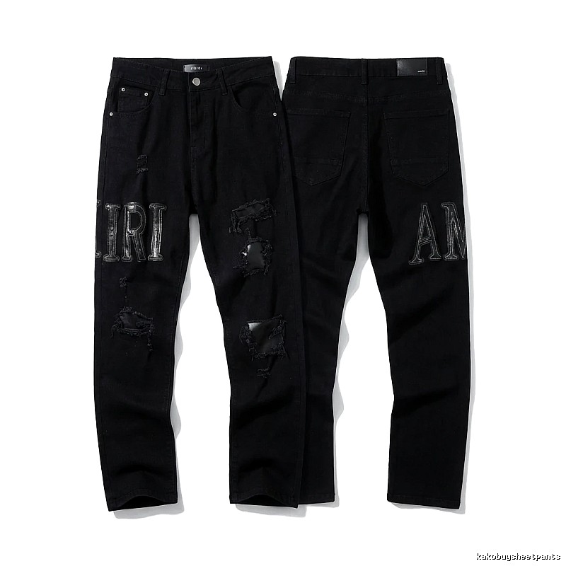 AMIRI Trendy Black Jeans with Holes
