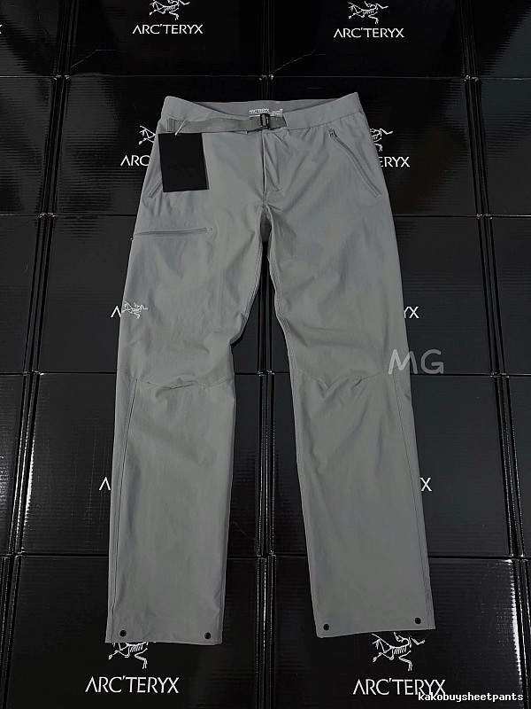 Arc'teryx Gray Technical Hiking Pants with structured outdoor cut and articulated knee seams