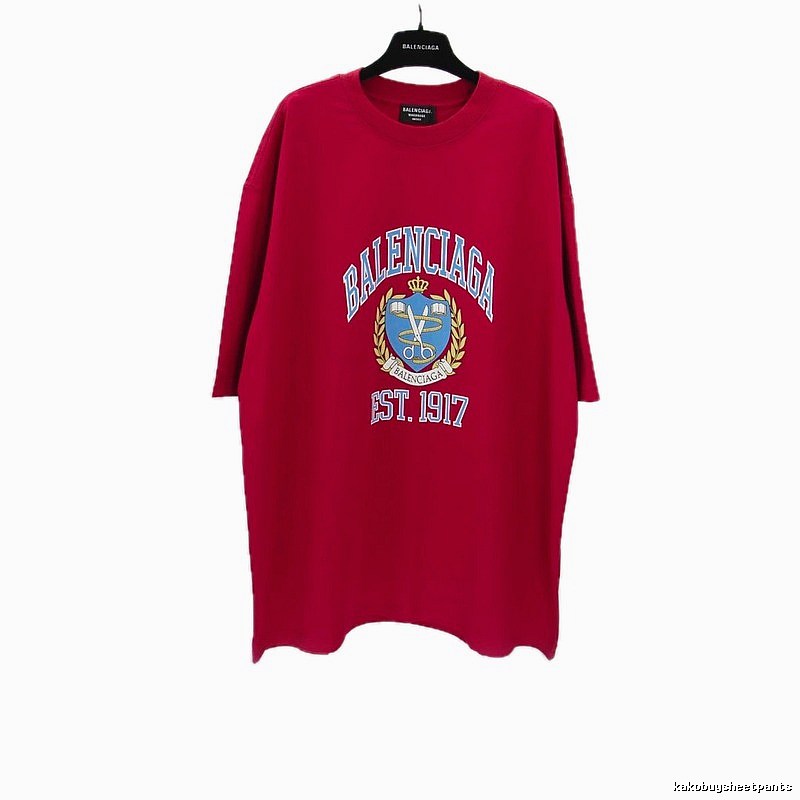 Balenciaga Badge Style Red T-shirt
