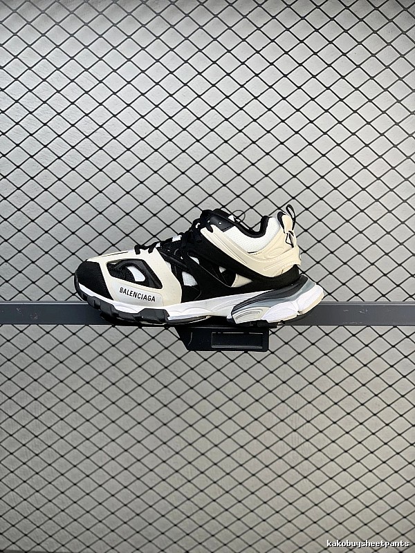 Balenciaga Chunky Runners with Layered Technical Panels in Black and Cream