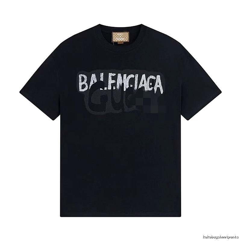 Balenciaga Co-branded Graffiti-style Black T-Shirt