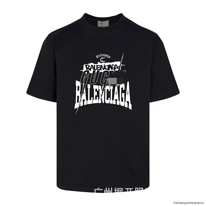 Balenciaga Co-branded Street Style Black Short-sleeve T-shirt