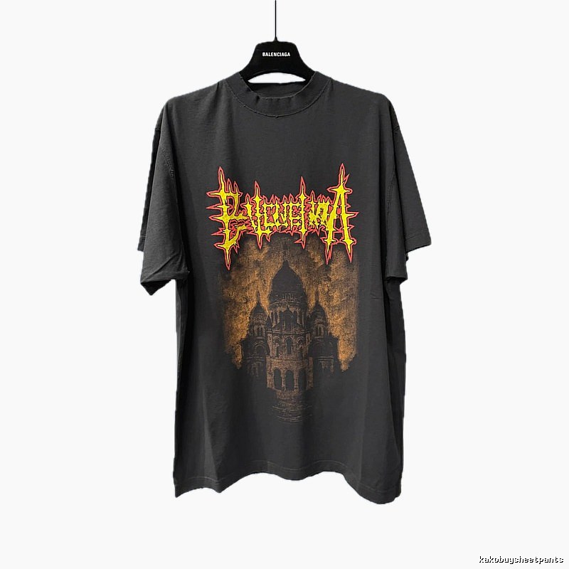 Balenciaga Gothic Style Black T-shirt