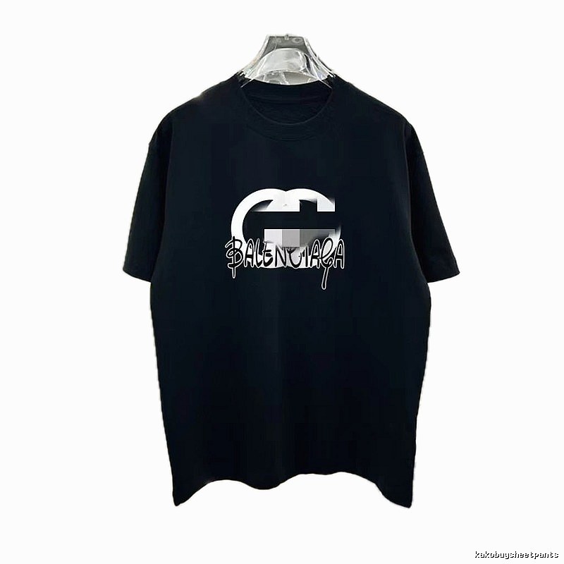 Balenciaga Graffiti Street Style Black Short-sleeve T-shirt
