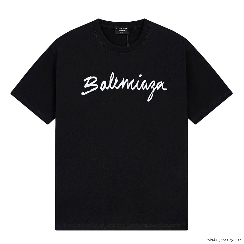 Balenciaga Handwritten Trendy Style Black T-shirt