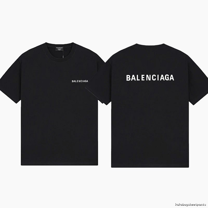 Balenciaga Letter Print Minimalist Style Black T-shirt