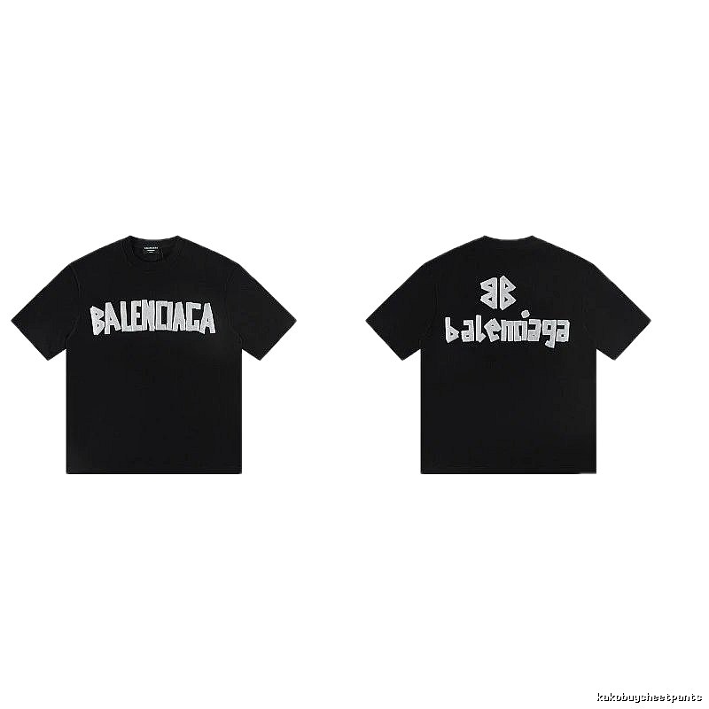 Balenciaga Letter Print Street Style Black T-Shirt