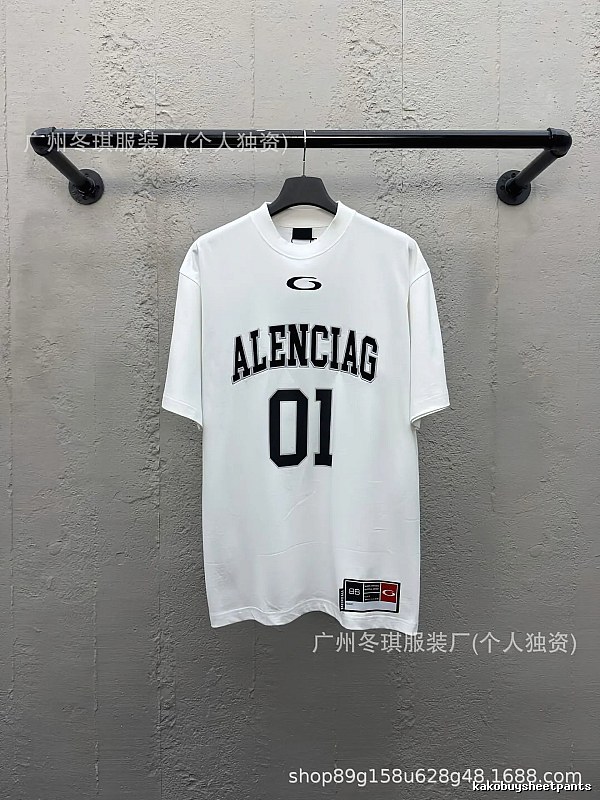 Balenciaga letter-style white T-shirt