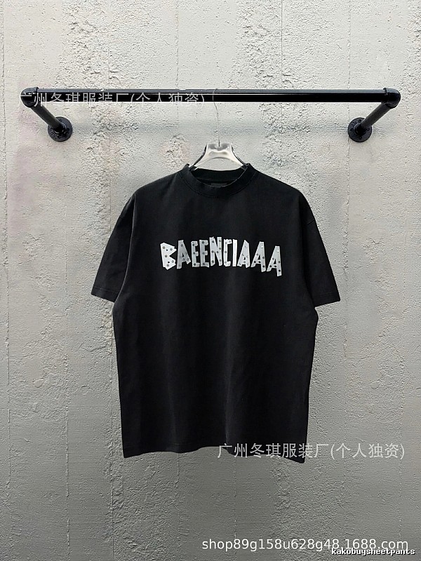 Balenciaga Letter Trendy Cool Black T-shirt