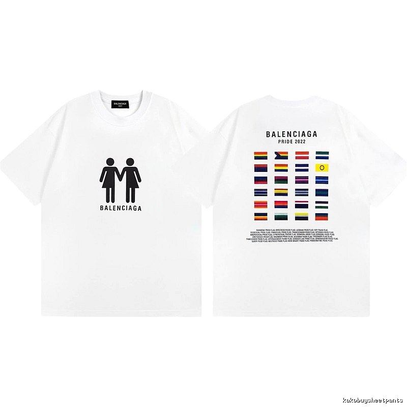 Balenciaga Pride Streetwear Printed White T-shirt